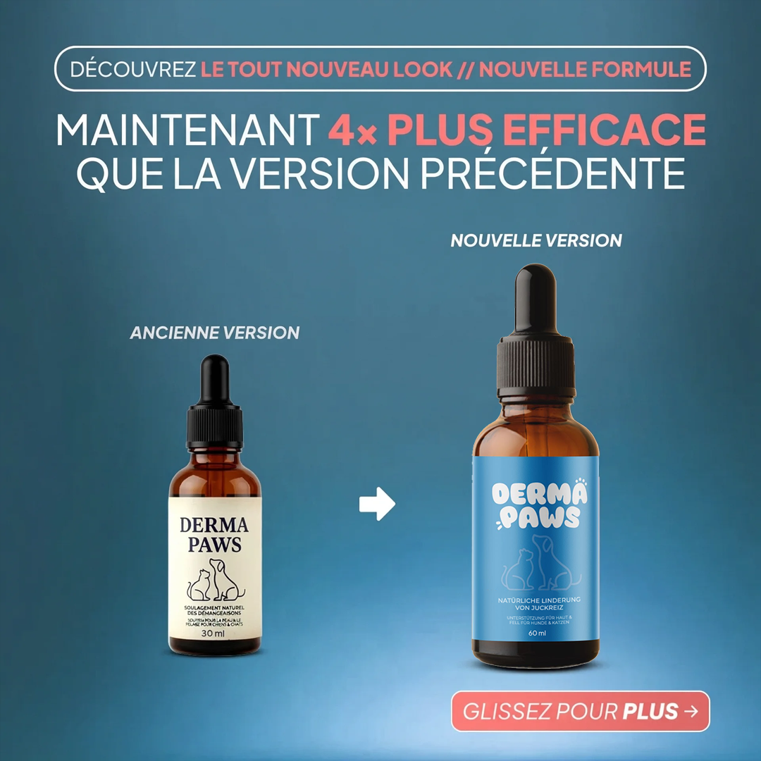 DermaPaws – Gouttes anti-démangeaisons recommandées par les vétérinaires