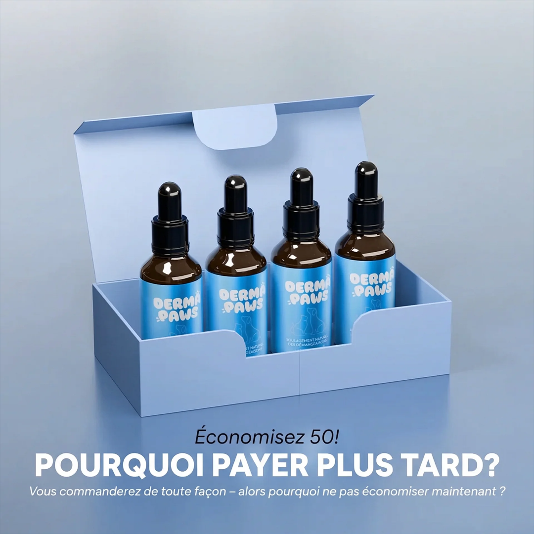 DermaPaws – Gouttes anti-démangeaisons recommandées par les vétérinaires